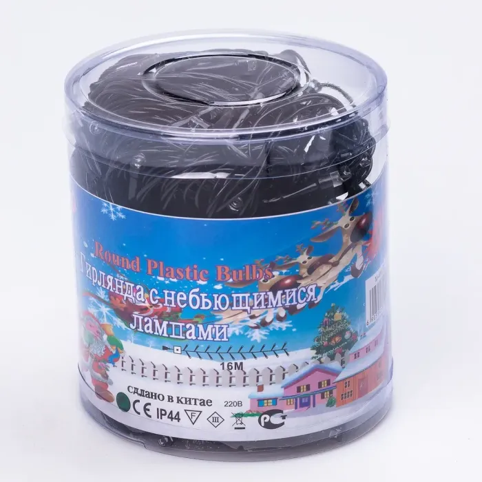 Гірлянда нитка 16м на 400 LED лампочок світлодіодна чорний провід 8 режимів роботи кольорова (M400LEDML) - зображення 9