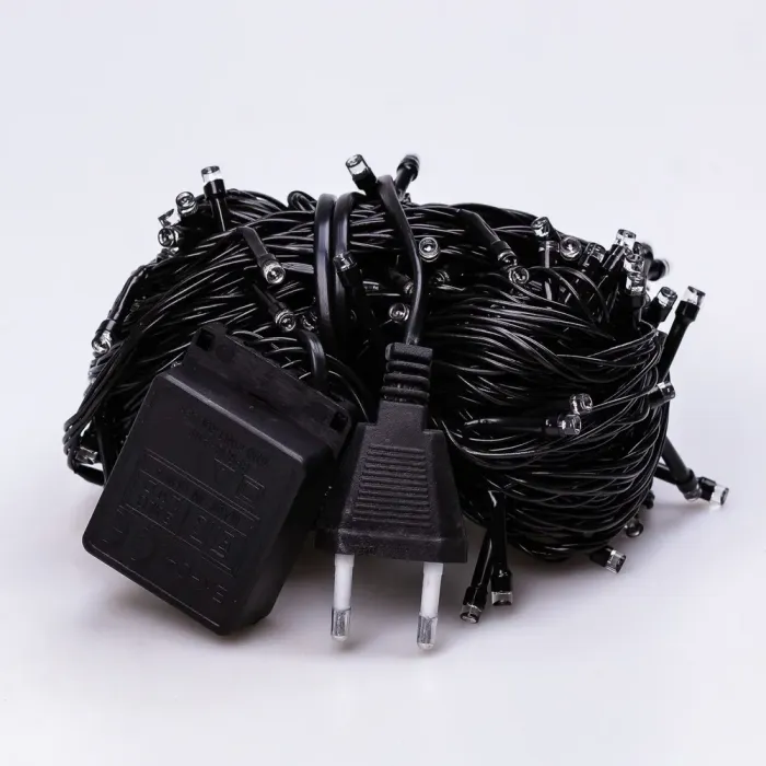 Гірлянда нитка 16м на 400 LED лампочок світлодіодна чорний провід 8 режимів роботи синя (M400LEDBL) - зображення 8