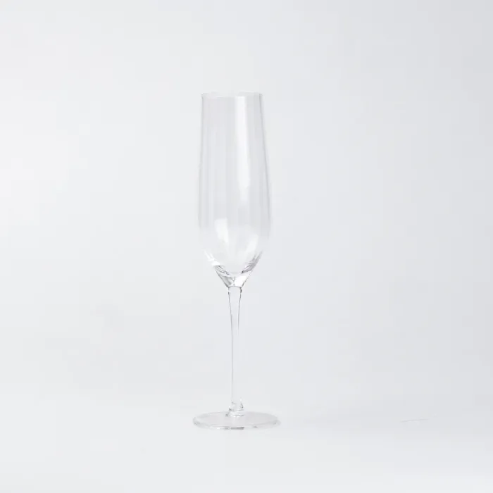 Бокал для шампанского фигурный из тонкого стекла ребристый набор 6 шт. (HP95) - изображение 3