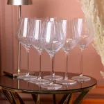 Келих для вина фігурний на ніжці прозорий ребристий набір 6 шт (HP96)