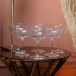 Келих для коктейлів фігурний скляний ребристий набір 6 шт (HP97)