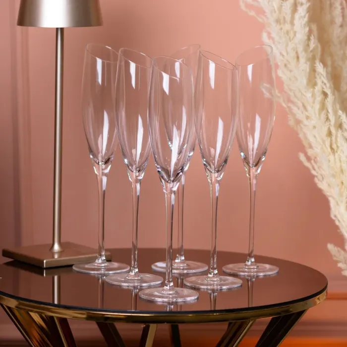 Бокал для шампанского фигурный из тонкого стекла набор 6 шт. (HP100) - изображение 1