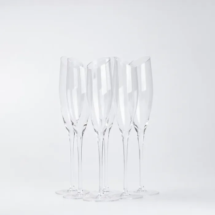 Бокал для шампанского фигурный из тонкого стекла набор 6 шт. (HP100) - изображение 2