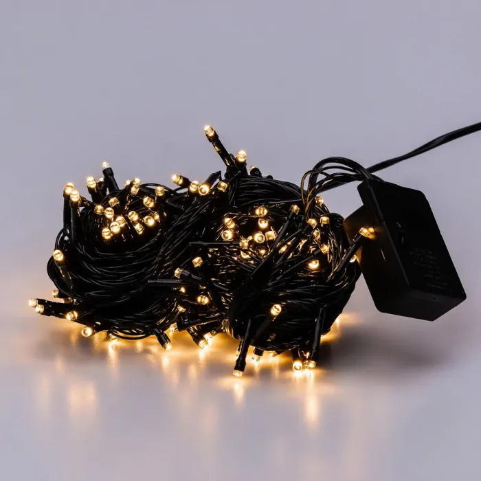 Гірлянда нитка 16м на 400 LED лампочок світлодіодна чорний провід 8 режимів роботи жовта (M400LEDY) - зображення 7