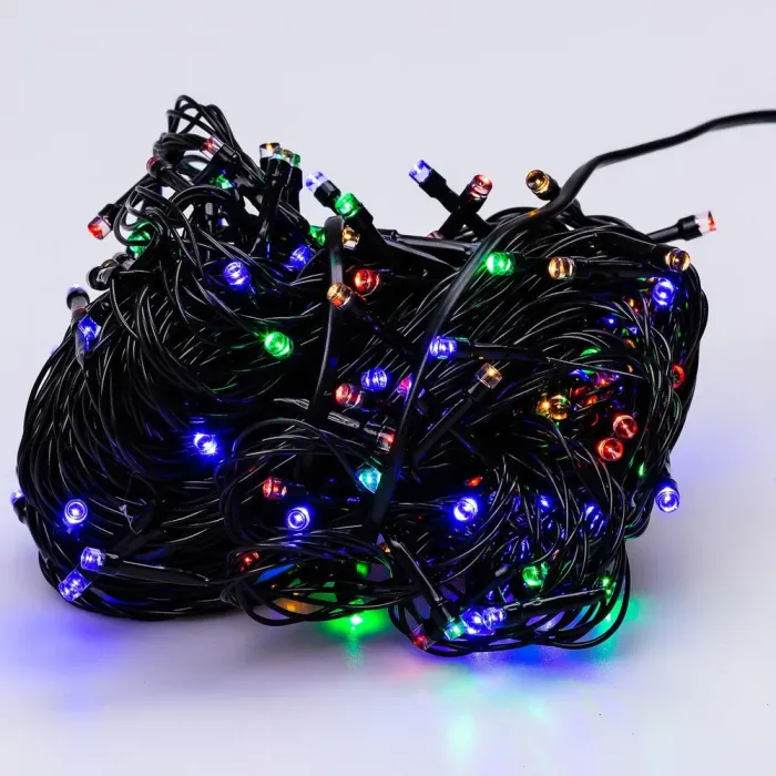 Гірлянда нитка 22 м на 500 LED лампочок світлодіодна чорний провід 8 режимів работи кольорова (M500LEDML) - зображення 7