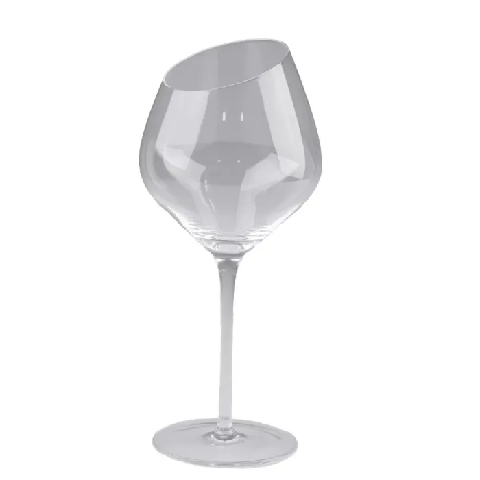 Бокал для вина высокий прозрачный прозрачный ребристый из стекла набор 6 шт (HP101) - изображение 1