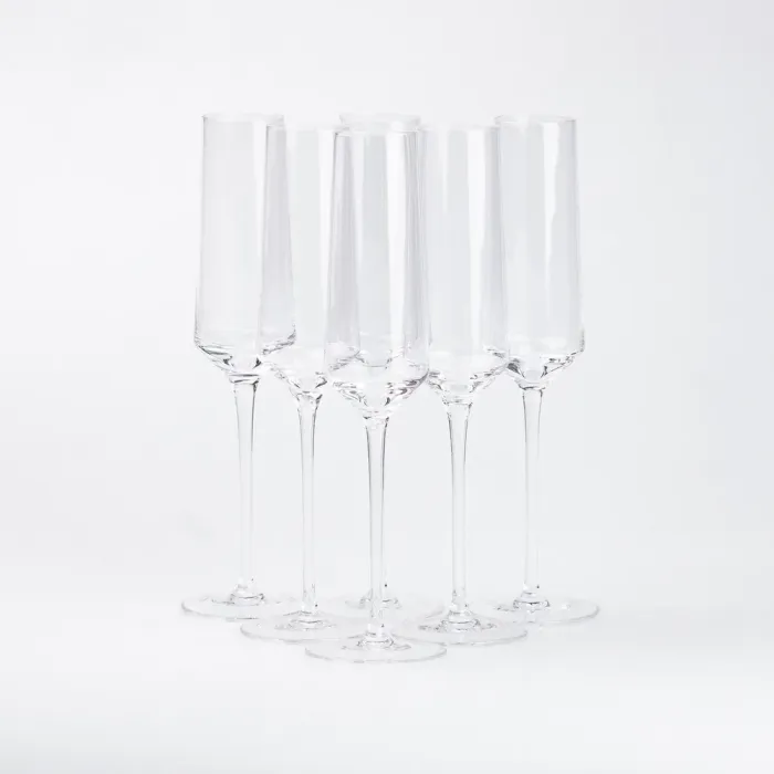 Бокал для шампанского фигурный из тонкого стекла набор 6 шт. (HP102) - изображение 2