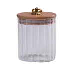 Банка для сипучих продуктів з бамбуковою кришкою скляна ємність для зберігання (HP89)