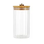 Банка для сипучих продуктів з бамбуковою кришкою скляна ємність для зберігання (HP90)