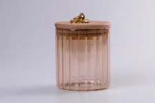 Банка для сипучих продуктів з бамбуковою кришкою скляна ємність для зберігання (HP92)