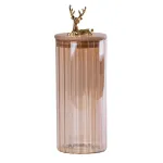 Банка для сипучих продуктів з бамбуковою кришкою скляна ємність для зберігання (HP94)