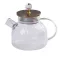 Чайник скляний заварювальний 1 л з підставкою для свічки прозорий (HP142)