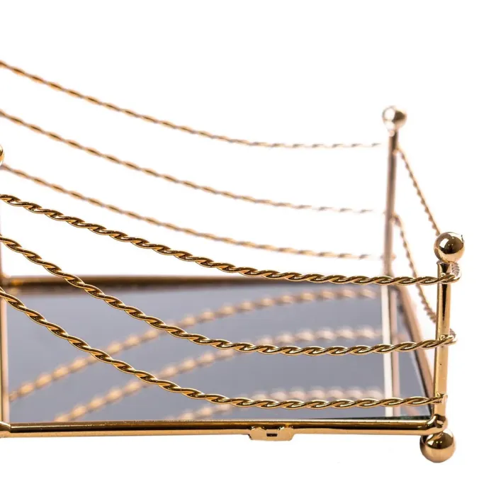 Фруктовниця цукерниця прямокутна металева із дзеркальною основою набір 2 шт (HP427) - зображення 8