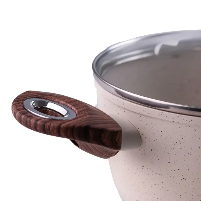 Набор кастрюль с антипригарным гранитным покрытием – 2.5 л, 3.5 л, 4.5 литра. (HP650) - изображение 2