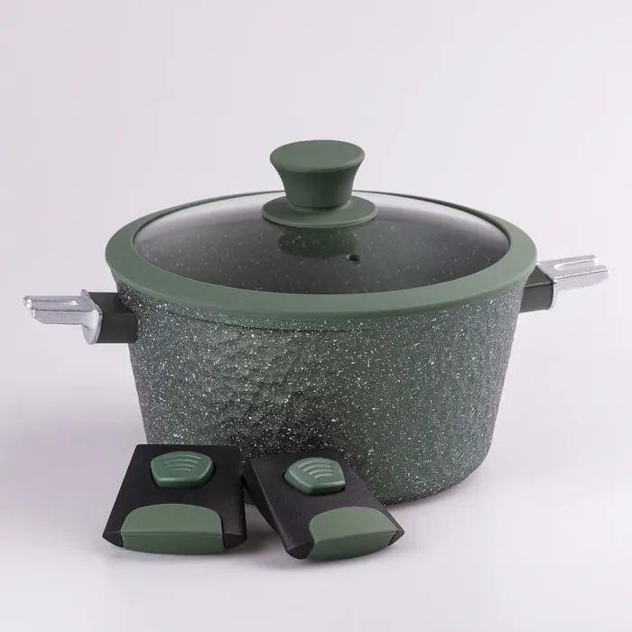 Набор кастрюль с антипригарным гранитным покрытием и толстым дном 2.5/3.5/4.5 л (HP653) - изображение 2