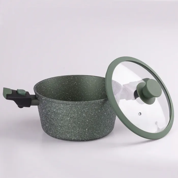 Набор кастрюль с антипригарным гранитным покрытием и толстым дном 2.5/3.5/4.5 л (HP653) - изображение 3