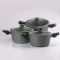 Набор кастрюль с антипригарным гранитным покрытием и толстым дном 2.5/3.5/4.5 л (HP653)