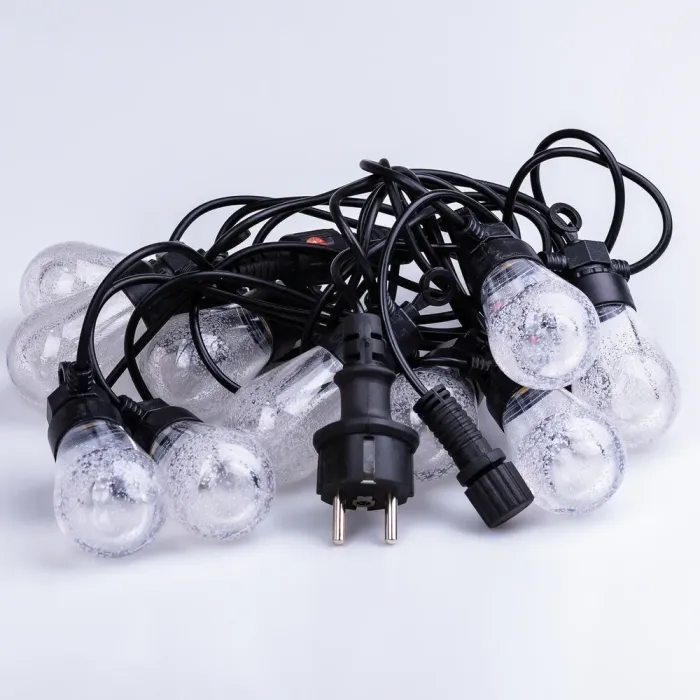 Гірлянда вулична в стилі ретро світлодіодна F27 на 10 LED ламп довжиною 5 метрів жовта (1733075Y) - зображення 9