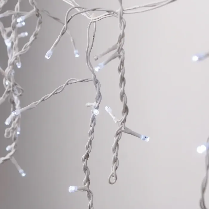 Гірлянда вулична бахрома 20 метрів світлодіодна 280 LED білий провід 88 ниток біла (20МWW) - зображення 2