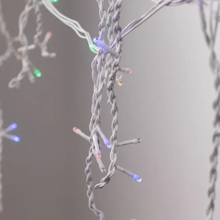 Гірлянда вулична бахрома 20 метрів світлодіодна 280 LED білий провід 88 ниток кольорова (20МWML) - зображення 2