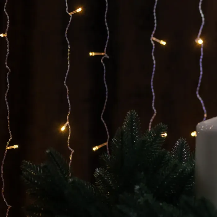 Гірлянда штора 2х2 м 240 LED світлодіодна мідний провід 8 ниток жовта (ZWM2240LEDY) - зображення 2