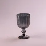 Келих для вина фігурний прозорий ребристий з товстого скла набір 6 шт Сірий (HP7114G)