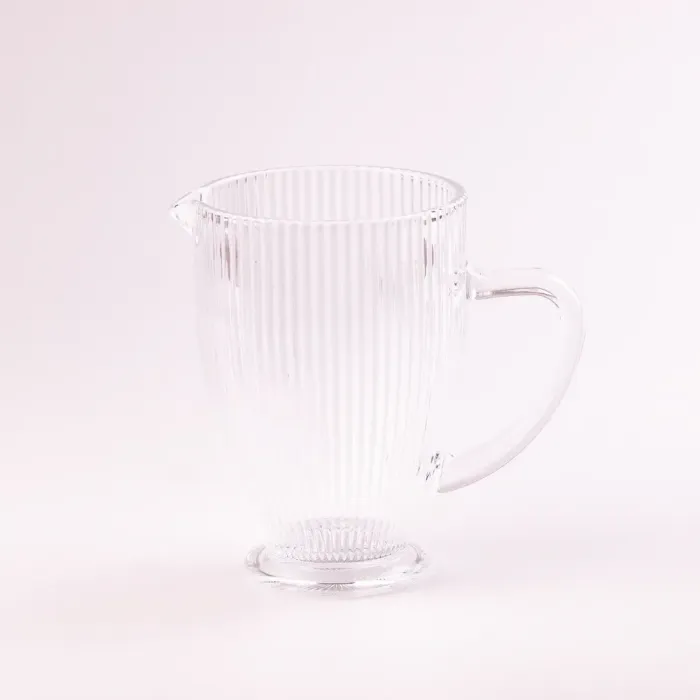 Глек для напоїв 1.2 л фігурний прозорий ребристий із товстого скла (HP7118) - зображення 3