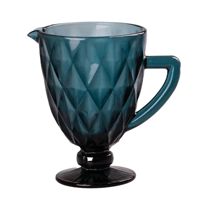 Глек для напоїв 1.3 л фігурний гранований з товстого скла (HP038BL) - зображення 2