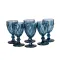 Келих для вина фігурний гранований з товстого скла набір 6 шт Синій (HP034BL)