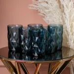 Склянка для напоїв висока гранована з товстого скла набір 6 шт (HP033BL)