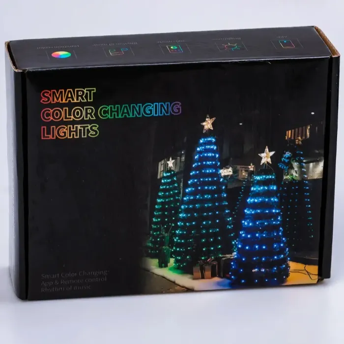 Розумна гірлянда роса 200 LED лампочок світлодіодна управління телефоном і пульт USB білий провід 2 м 10 ліній кольорова (1733042ML) - зображення 9