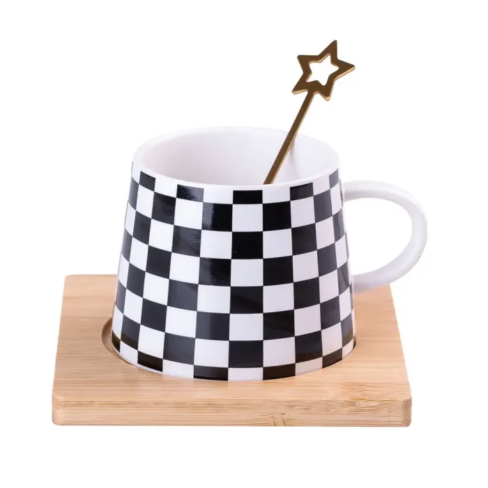 Чашка керамическая 200 мл Geometry с подставкой и ложкой (HP76CE) - изображение 2