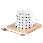 Чашка керамічна 200 мл Geometry з підставкою та ложкою В крапочку (HP76PAT)