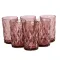 Склянка для напоїв висока гранована з товстого скла набір 6 шт Рожевий (HP033P)