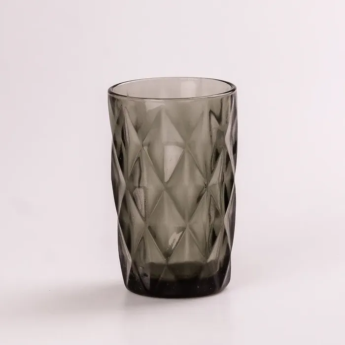 Склянка для напоїв висока гранована з товстого скла набір 6 шт Сірий (HP033G) - зображення 2