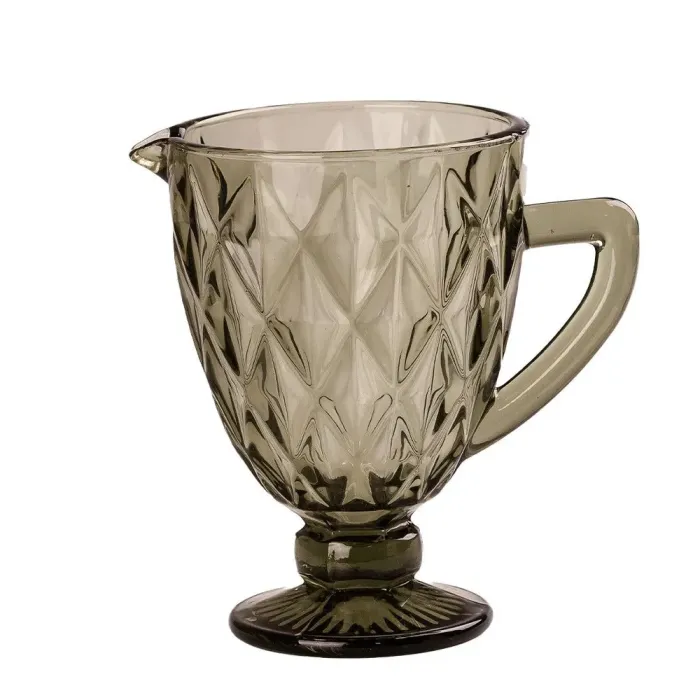 Глек для напоїв 1.3 л фігурний гранований з товстого скла Зелений (HP038GR) - зображення 2