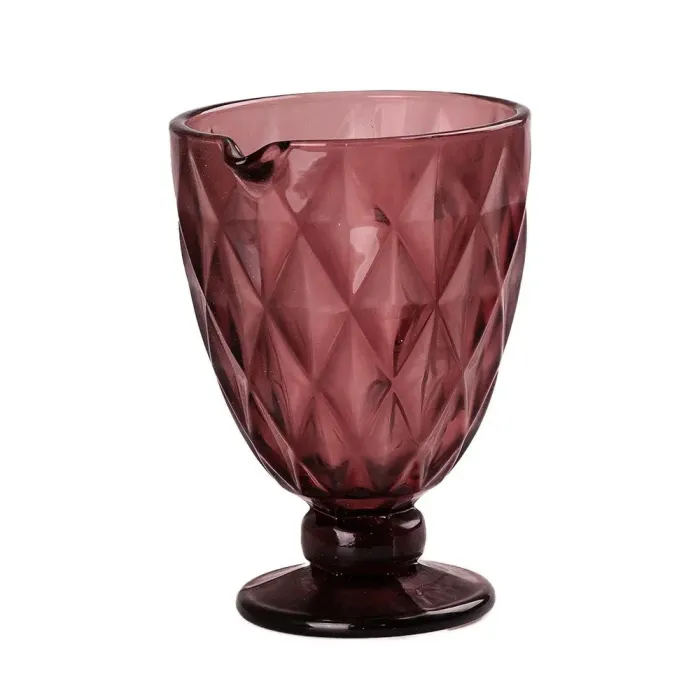 Глек для напоїв 1.3 л фігурний гранований з товстого скла Рожевий (HP038P) - зображення 3