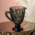 Глек для напоїв 1.3 л фігурний гранований з товстого скла Сірий (HP038G)