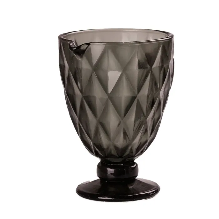 Глек для напоїв 1.3 л фігурний гранований з товстого скла Сірий (HP038G) - зображення 3