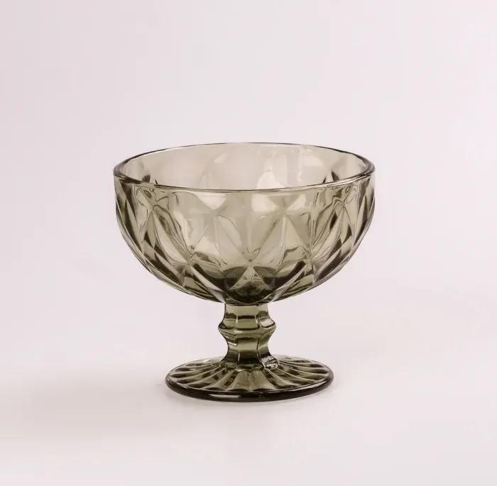 Креманка для мороженого фигурная граненая из толстого стекла набор 6 шт. - изображение 2