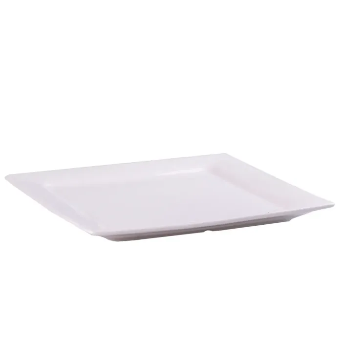 Тарілка підставна квадратна з порцеляни 26 см велика біла плоска тарілка (HP607) - зображення 1
