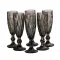 Бокал для шампанского фигурный граненый из толстого стекла набор 6 шт Серый (HP036G)