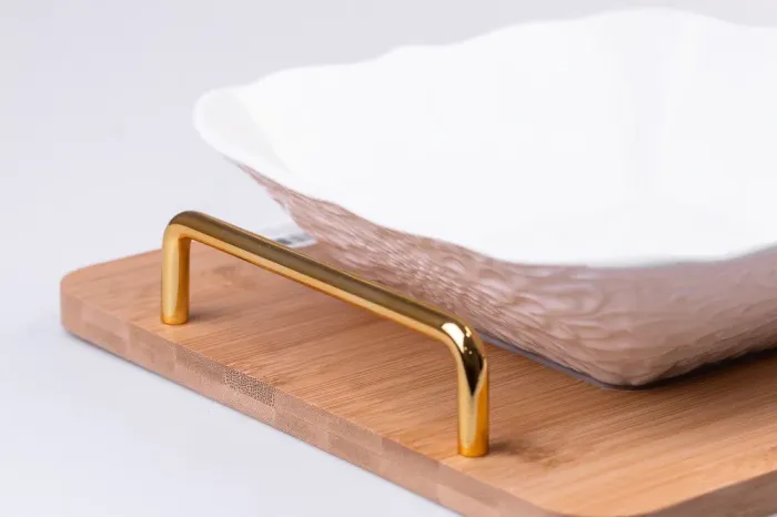 Блюдо сервірувальне порцелянове глибоке 600 мл на дерев'яній підставці 24×25.5см (HP480) - зображення 2