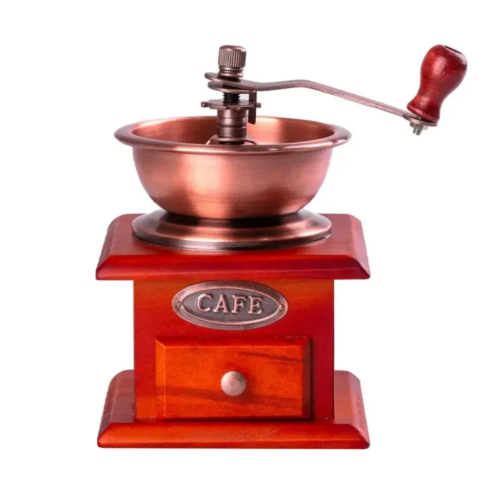 Кавомолка ручна з дерев'яним ящиком механічна з регулюванням помелу (HP738) - зображення 1