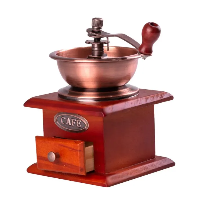 Кавомолка ручна з дерев'яним ящиком механічна з регулюванням помелу (HP738) - зображення 2