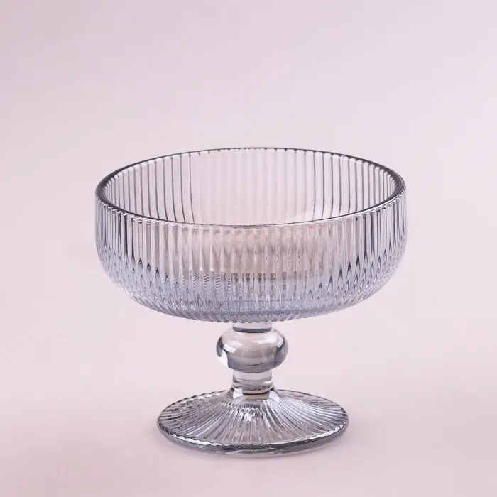 Креманка для мороженого прозрачная ребристая из толстого стекла 6 шт. (HP7117BL) - изображение 2