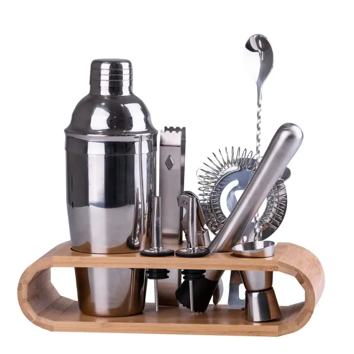 Набір бармена професійний з підставкою на 10 предметів для приготування коктейлів (HP736) - зображення 1