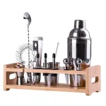 Набір бармена професійний з підставкою на 14 предметів для приготування коктейлів (HP735)