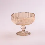 Креманка для морозива фігурна прозора ребриста з товстого скла набів 6 шт Tea Color (HP7117TC)