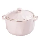 Супниця 2 літри з ручками та кришкою, фарфорова (HP644)